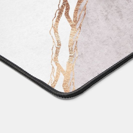 Rose Gold Art Deko Moderne Monogramm Schreibtischunterlage (Ecke)