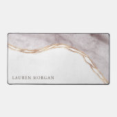 Rose Gold Art Deko Moderne Monogramm Schreibtischunterlage (Vorderseite)