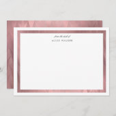 Rose gold art Deko monogram Stationierungskarte Mitteilungskarte (Vorne/Hinten)