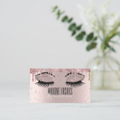 Rose Gold Artist Blush Makeup Lashes Glitzer Tropf Visitenkarte (Stehend Vorderseite)