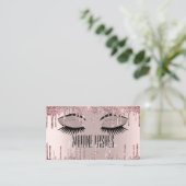 Rose Gold Artist Blush Makeup Lashes Glitzer Tropf Visitenkarte (Stehend Vorderseite)