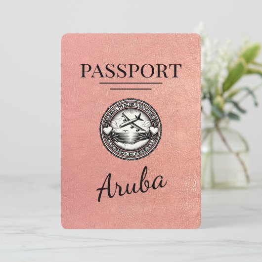 Rose Gold Aruba Pass Save the Date (Stehend Vorderseite)