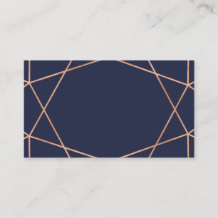 Rose Gold auf Blue Geometric Wedding Escort Cards Platzkarte