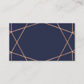 Rose Gold auf Blue Geometric Wedding Escort Cards Platzkarte (Vorderseite)