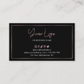 Rose Gold auf dem Schwarzen Elegant Treuekarte (Rückseite)