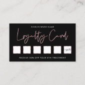 Rose Gold auf dem Schwarzen Elegant Treuekarte (Vorderseite)