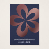 Rose Gold auf Navy Blume 1 Earring Holder Display (Rückseite)