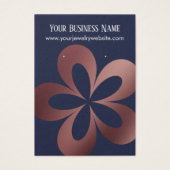 Rose Gold auf Navy Blume 1 Earring Holder Display (Vorderseite)