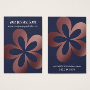 Rose Gold auf Navy-Blumen-Ohrsteckerhalter-Display
