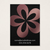 Rose Gold auf Schwarz-Blume-1-Earring-Display (Rückseite)