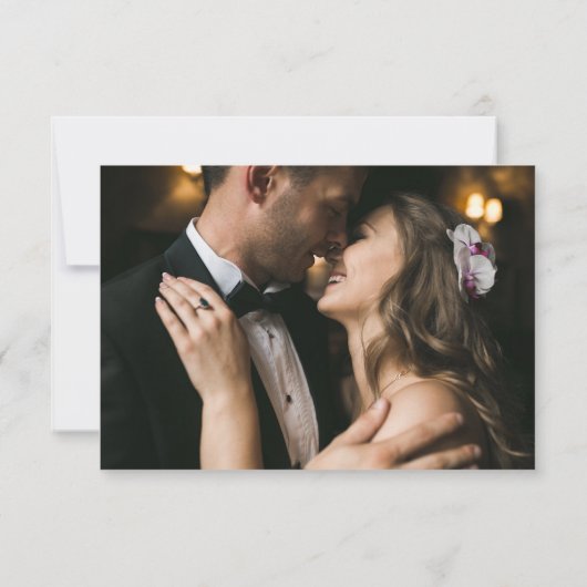 Rose Gold auf Schwarz mit Herz | Foto zurück Save The Date (Rückseite)
