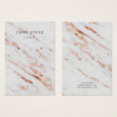 Rose Gold auf weißer Marmorwurfkarte (Vorne & Hinten)