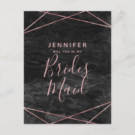Rose Gold aus schwarzem Marmor wird meine Bridesma Einladung