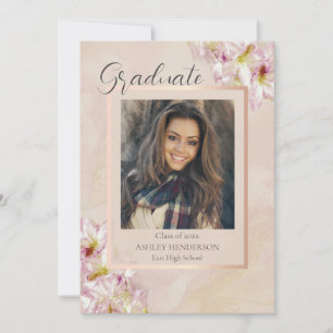 Rose Gold Azalea Abschluss Einladung