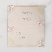 Rose Gold Azalea Wedding Platzkarte (Außenseite Aufgefaltet)