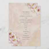 Rose Gold Azalea Wedding Programm (Vorne/Hinten)