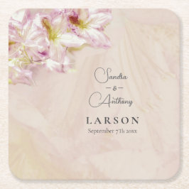 Rose Gold Azalea Wedding Rechteckiger Pappuntersetzer