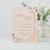 Rose Gold Azalea Wedding RSVP Karte (Stehend Vorderseite)