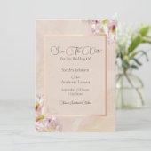 Rose Gold Azalea Wedding Save The Date (Stehend Vorderseite)