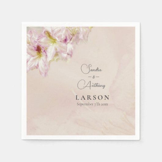 Rose Gold Azalea Wedding Serviette (Vorderseite)