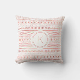 Rose Gold Aztec Tribal Muster Monogramm Kissen