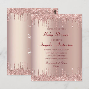 Rose Gold Baby Boy Shower Einladung Vorlage Postkarte