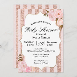Rose Gold Baby Dusche Einladung