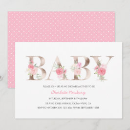 Rose gold Baby Dusche Einladung