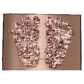 Rose Gold Baby Dusche Feet Boy Girl Gefallen Große Geschenktüte (Rückseite)