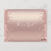Rose Gold Baby Girl Dusche Einladung Vorlage Postkarte (Rückseite)