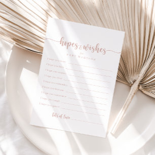 Rose Gold Baby Shower Hopps & Wish Card Postkarte