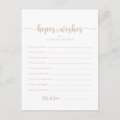 Rose Gold Baby Shower Hopps & Wish Card Postkarte (Vorderseite)