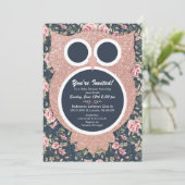 Rose Gold Babydusche Einladung (Stehend Vorderseite)