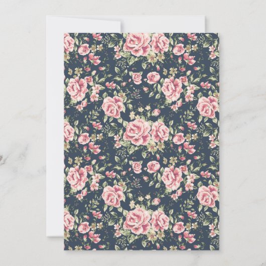 Rose Gold Babydusche Einladung (Rückseite)