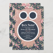 Rose Gold Babydusche Einladung (Vorne/Hinten)