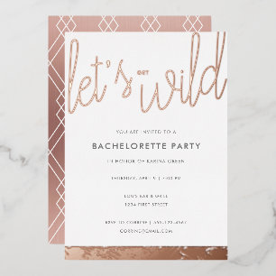 Rose Gold Bachelorette Rose Goldene Foil Folieneinladung