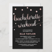 Rose Gold Bachelorette Wochenende mit Ausflug Einladung (Vorderseite)