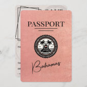 Rose Gold Bahamas Pass Save the Date (Vorne/Hinten)