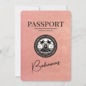 Rose Gold Bahamas Pass Save the Date (Vorderseite)