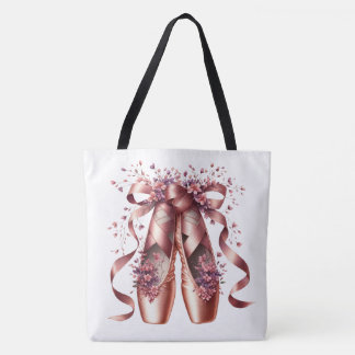 Rose Gold Ballet Slippers Large Shoulder Tote  Tasche