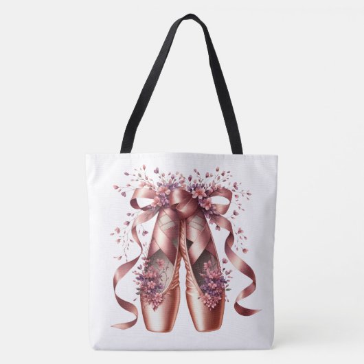Rose Gold Ballet Slippers Large Shoulder Tote  Tasche (Vorderseite)