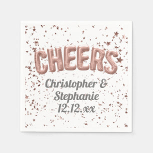 Rose Gold Ballon Konfetti Prost Benutzerdefinierte Serviette