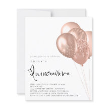 Rose Gold Ballon QR Code Quinceañera Party