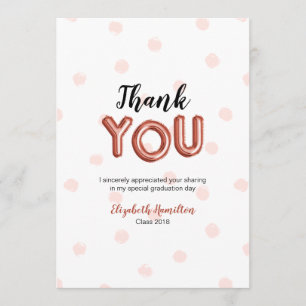 Rose Gold Ballon Typ Abschlussfeier Danke