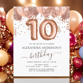 Rose Gold Ballons 10. Geburtstagsparty