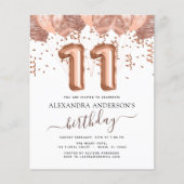 Rose Gold Ballons 11. Geburtstagsparty (Vorderseite)