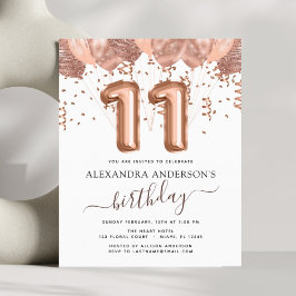 Rose Gold Ballons 11. Geburtstagsparty