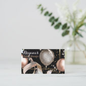 Rose Gold Ballons Black Chic Party Event Plane Visitenkarte (Stehend Vorderseite)