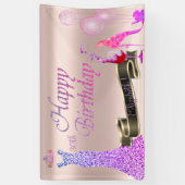 Rose Gold, Ballons, Glas, Hefe, Glitzer Kleid Banner (Vertikal)