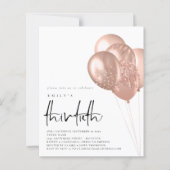 Rose Gold Ballons QR Code 30. Party (Vorderseite)